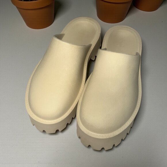Jeffrey Campbell Biggie_2 Clog Womens 8 Off-White Lug Sole Platform Slip-On Shoe - Picture 3 of 9
